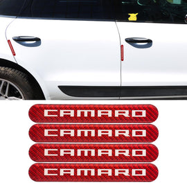 Brand New 4PCS Camaro Real Carbon Fiber Red Car Trunk Side Fenders Door Badge Scratch Guard Sticker