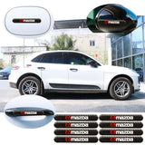 Brand New 8PCS Mazda Real Carbon Fiber Black Car Trunk Side Fenders Door Badge Scratch Guard Sticker