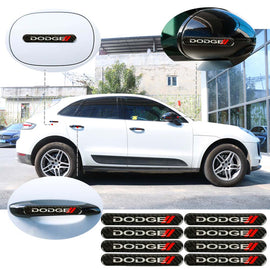 Brand New 8PCS Dodge Real Carbon Fiber Black Car Trunk Side Fenders Door Badge Scratch Guard Sticker