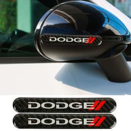 Brand New 2PCS Dodge Real Carbon Fiber Black Car Trunk Side Fenders Door Badge Scratch Guard Sticker