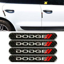 Brand New 4PCS Dodge Real Carbon Fiber Black Car Trunk Side Fenders Door Badge Scratch Guard Sticker