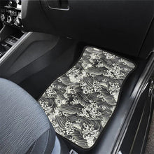 Load image into Gallery viewer, Brand New Universal 4PCS SAKURA WAVE Racing Black Fabric Car Floor Mats Interior Carpets