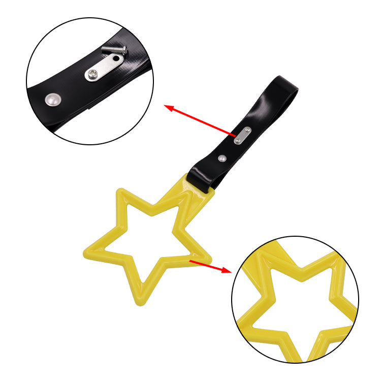 Brand New Star Shaped Handle Yellow JDM TSURIKAWA Ring Subway Train Bus Handle Strap Charm Drift