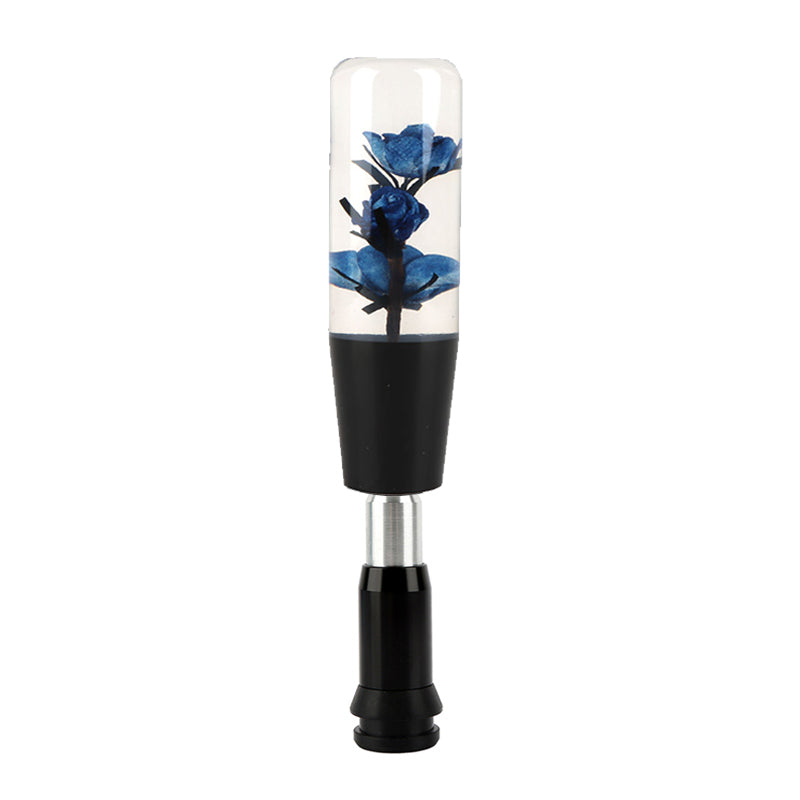 Brand New Universal JDM Crystal Rose Flowers Blue Head Automatic Car Gear Shift Knob shifter
