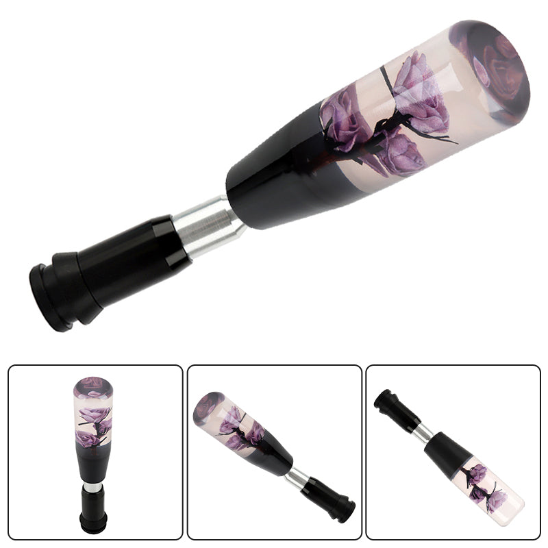 Brand New Universal JDM Crystal Rose Flowers Purple Head Automatic Car Gear Shift Knob shifter