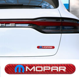 Brand New 1PCS Mopar Real Carbon Fiber Red Car Trunk Side Fenders Door Badge Scratch Guard Sticker