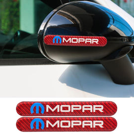 Brand New 2PCS Mopar Real Carbon Fiber Red Car Trunk Side Fenders Door Badge Scratch Guard Sticker