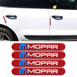 Brand New 4PCS Mopar Real Carbon Fiber Red Car Trunk Side Fenders Door Badge Scratch Guard Sticker