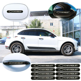 Brand New 8PCS Chevrolet Real Carbon Fiber Black Car Trunk Side Fenders Door Badge Scratch Guard Sticker