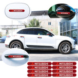 Brand New 8PCS Mitsubishi Real Carbon Fiber Red Car Trunk Side Fenders Door Badge Scratch Guard Sticker