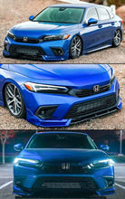 Load image into Gallery viewer, BRAND NEW 3PCS 2022-2023 Honda Civic 11th Gen Yofer Painted Blue Bumper Lip Splitter Kit
