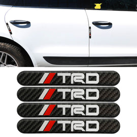 Brand New 4PCS TRD Real Carbon Fiber Black Car Trunk Side Fenders Door Badge Scratch Guard Sticker