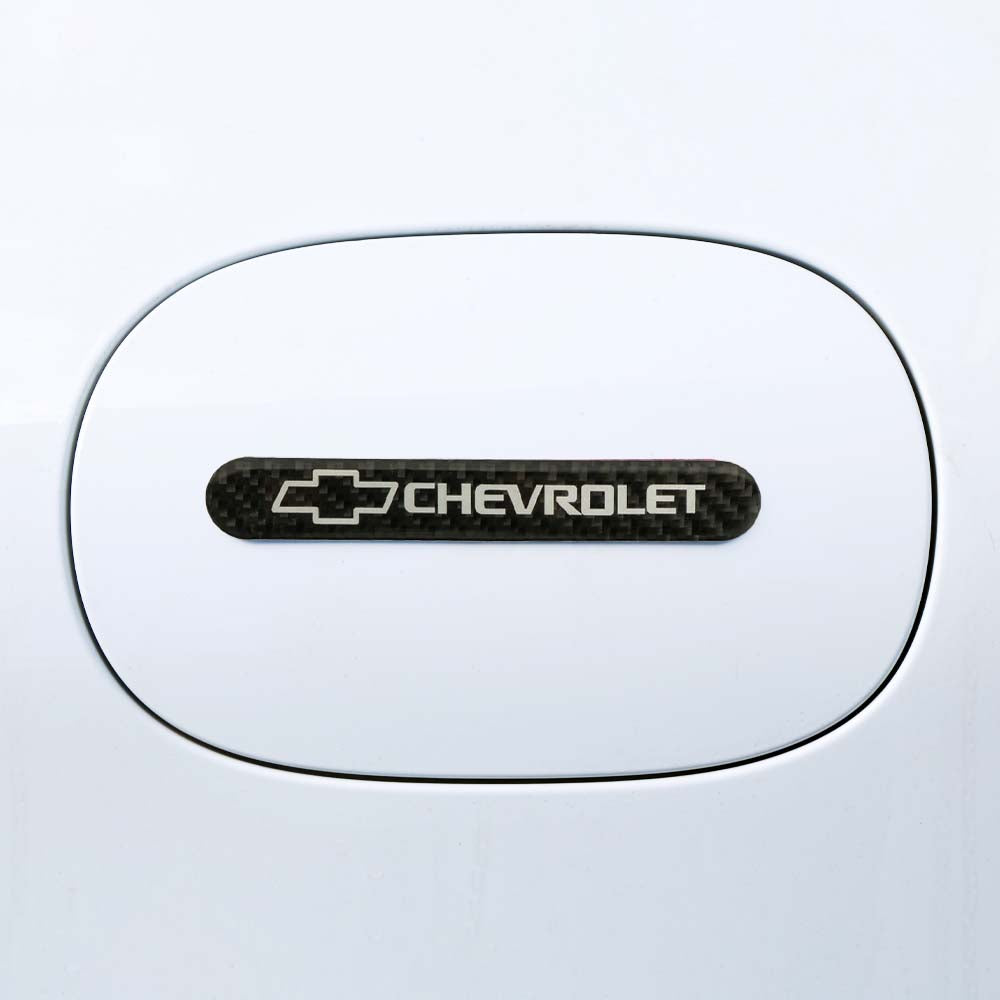 Brand New 2PCS Chevrolet Real Carbon Fiber Black Car Trunk Side Fenders Door Badge Scratch Guard Sticker