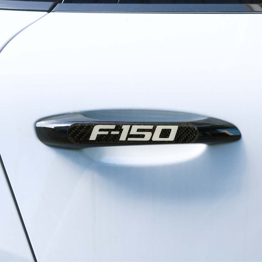Brand New 4PCS F150 Real Carbon Fiber Black Car Trunk Side Fenders Door Badge Scratch Guard Sticker