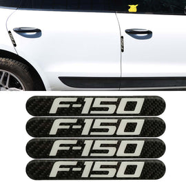 Brand New 4PCS F150 Real Carbon Fiber Black Car Trunk Side Fenders Door Badge Scratch Guard Sticker