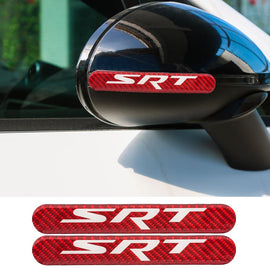 Brand New 2PCS SRT Real Carbon Fiber Red Car Trunk Side Fenders Door Badge Scratch Guard Sticker