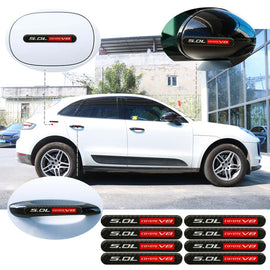 Brand New 8PCS 5.0L COYOTE V8 Real Carbon Fiber Black Car Trunk Side Fenders Door Badge Scratch Guard Sticker