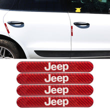 Load image into Gallery viewer, Brand New 4PCS Jeep Real Carbon Fiber Red Car Trunk Side Fenders Door Badge Scratch Guard Sticker