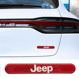 Brand New 1PCS Jeep Real Carbon Fiber Red Car Trunk Side Fenders Door Badge Scratch Guard Sticker