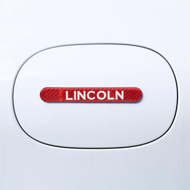 Brand New 1PCS Lincoln Real Carbon Fiber Red Car Trunk Side Fenders Door Badge Scratch Guard Sticker
