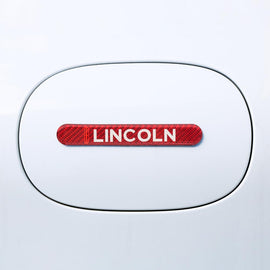 Brand New 4PCS Lincoln Real Carbon Fiber Red Car Trunk Side Fenders Door Badge Scratch Guard Sticker