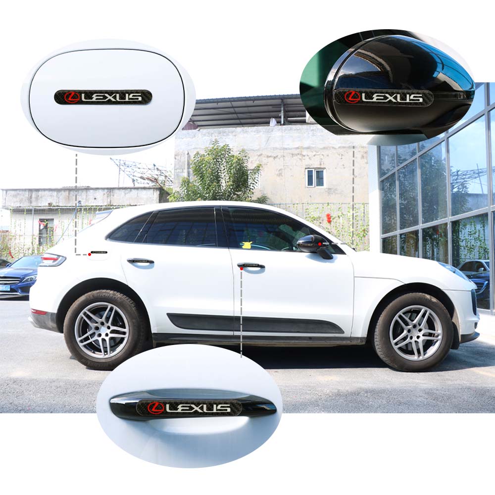 Brand New 2PCS LEXUS Real Carbon Fiber Black Car Trunk Side Fenders Door Badge Scratch Guard Sticker