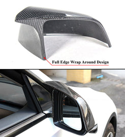 Brand New Real Carbon Fiber M Style Car Side Mirror Add On Cover Caps For 2020-2024 Tesla Model Y