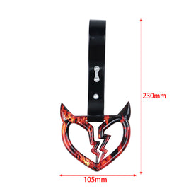 Brand New Devil Demon Broken Heart Black JDM TSURIKAWA Ring Subway Train Bus Handle Strap Charm Drift