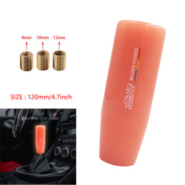 Brand New Universal 12CM Mugen Glow in the Dark Red Pearl Long Stick Manual Car Gear Shift Knob Shifter M8 M10 M12