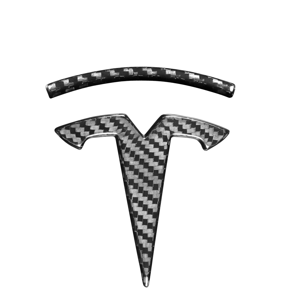 BRAND NEW 2020-2023 Tesla Model Y Logo Cover Real Carbon Fiber Front Hood Badge Emblem