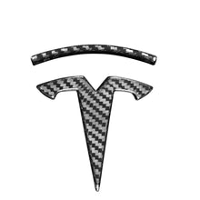 Load image into Gallery viewer, BRAND NEW 2020-2023 Tesla Model Y Logo Cover Real Carbon Fiber Front Hood Badge Emblem