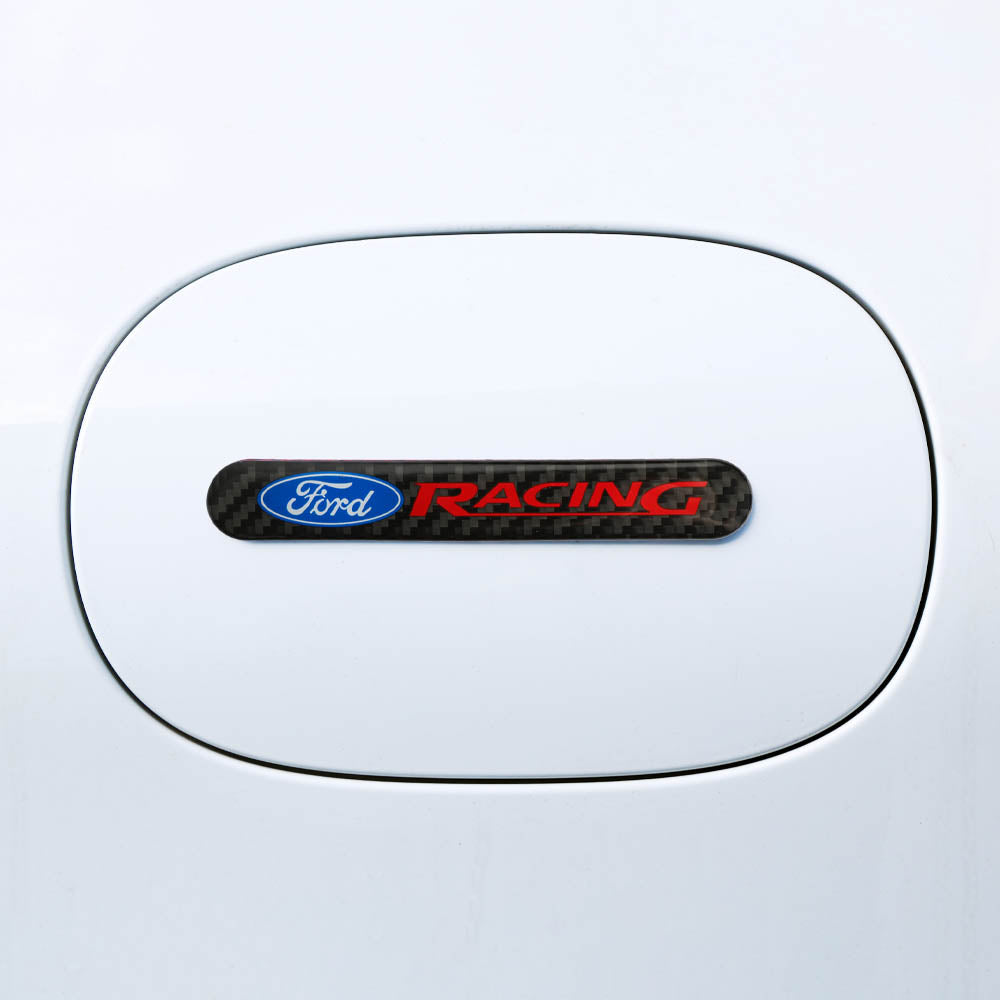 Brand New 4PCS Ford Racing Real Carbon Fiber Black Car Trunk Side Fenders Door Badge Scratch Guard Sticker