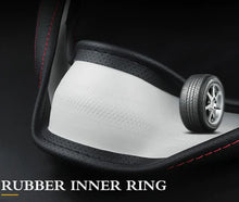 Load image into Gallery viewer, Brand New Universal Lincoln Black PVC Leather Steering Wheel Cover 14.5&quot;-15.5&quot; Inches
