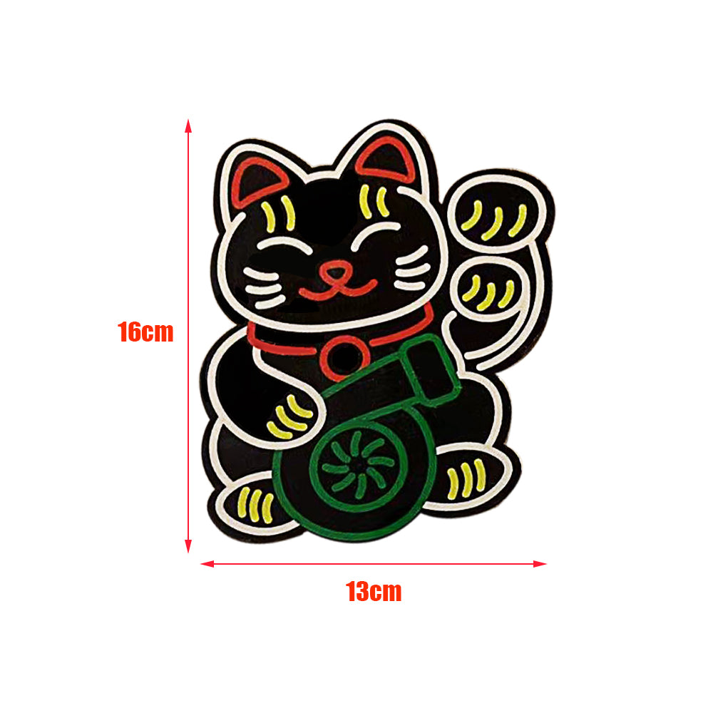 BRAND NEW UNIVERSAL FORTUNE CAT TURBO JDM Glow Panel Electric Lamp Interior LED Light Sticker Window Flashing