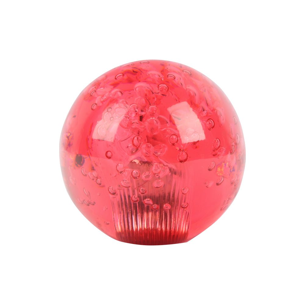 BRAND NEW UNIVERSAL V2 CRYSTAL BUBBLE RED ROUND BALL SHIFT KNOB MANUAL CAR RACING GEAR UNIVERSAL