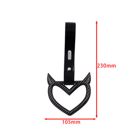 Brand New Devil Demon Heart Carbon Fiber JDM TSURIKAWA Ring Subway Train Bus Handle Strap Charm Drift