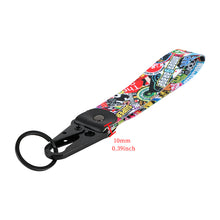 Load image into Gallery viewer, BRAND NEW Stickerbomb Racing Keychain Metal key Ring Hook Strap Lanyard Universal