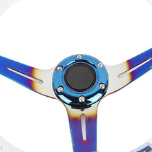 Load image into Gallery viewer, Brand New Universal 6-Hole 350mm Deep Dish Vip Clear Crystal Bubble Burnt Blue Spoke Steering Wheel