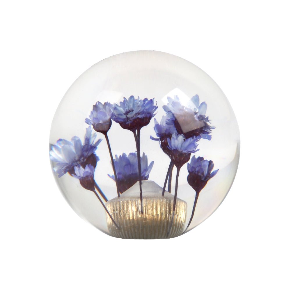 Brand New Universal Round Ball Crystal Clear Purple Flowers Manual Gear Shift Knob Shifter M8 M10 M12