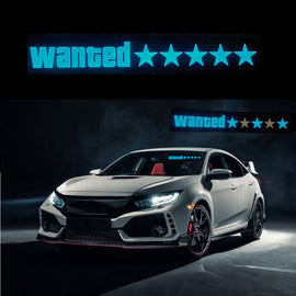 BRAND NEW WANTED 5 STARS JDM Glow Panel Electric Lamp Interior LED Light Sticker Window Flashing