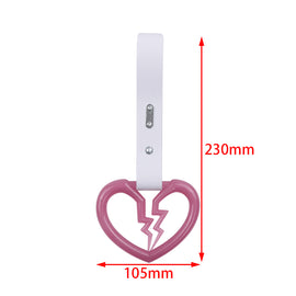 Brand New Broken Heart White Handle Glow in the Dark JDM TSURIKAWA Ring Subway Train Bus Handle Strap Charm Drift