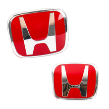 Load image into Gallery viewer, BRAND NEW 3PCS HONDA RED FRONT+REAR+STEERIING JDM EMBLEM SET FOR CIVIC 2012-2015 2DR