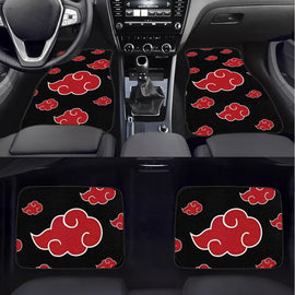 Brand New 4PCS Naruto Akatsuki Cloud Racing Red Fabric Car Floor Mats Interior Carpets