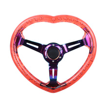 Load image into Gallery viewer, Brand New Universal 6-Hole 350MM Heart Red Deep Dish Vip Crystal Bubble Neo Spoke Steering Wheel