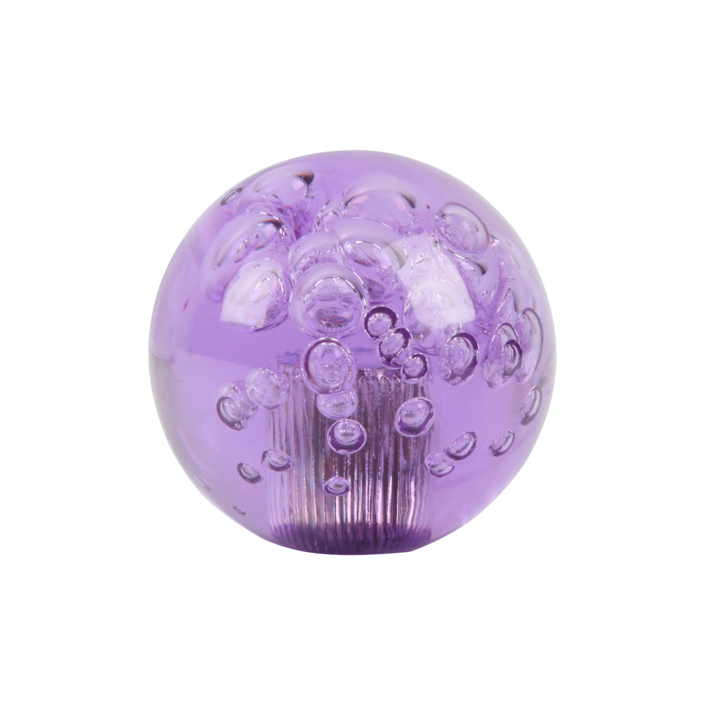 BRAND NEW UNIVERSAL V2 CRYSTAL BUBBLE PURPLE ROUND BALL SHIFT KNOB MANUAL CAR RACING GEAR UNIVERSAL