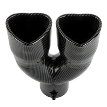 Load image into Gallery viewer, Brand New Universal Dual Carbon Fiber Look Heart Shaped Stainless Steel Car Exhaust Pipe Muffler Tip Trim Straight