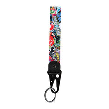 Load image into Gallery viewer, BRAND NEW Stickerbomb Racing Keychain Metal key Ring Hook Strap Lanyard Universal