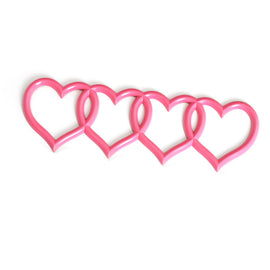 Brand New Audi Sport Car Trunk Lid Love Heart Rings Badge Logo Emblem Decoration Pink