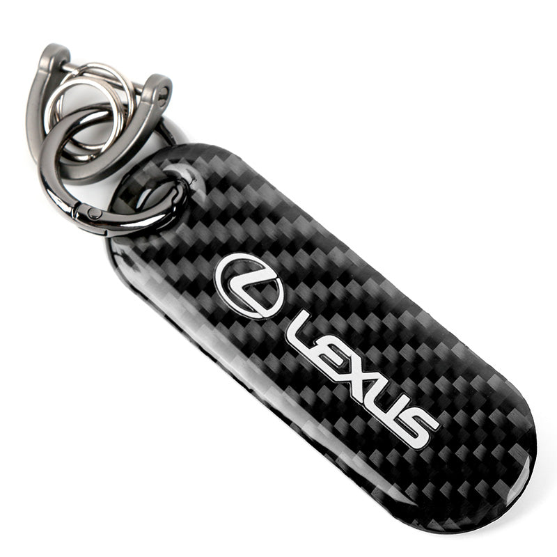 Brand New Universal 100% Real Carbon Fiber Keychain Key Ring For Lexus