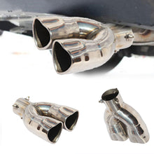 Load image into Gallery viewer, Brand New Universal Dual Silver Heart Shaped Stainless Steel Car Exhaust Pipe Muffler Tip Trim Straight